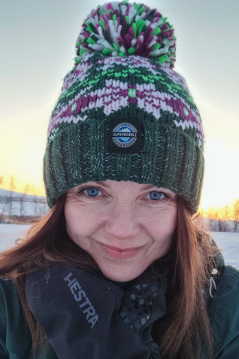 Woodland Nordic Knit Unisex Bobble Hat - Woodland Green