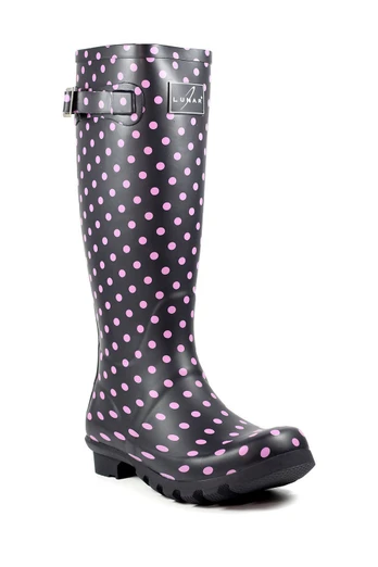 Womens Rubber Spot Wellington Boots - Blue