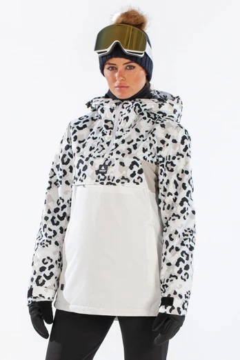 Odyssey Womens Overhead Ski Jacket - White Animal Camo