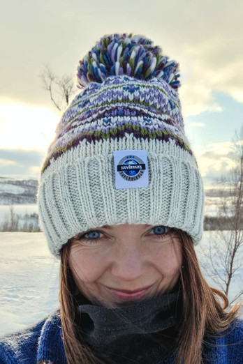 Heather Fairisle Reflective Super Bobble Hat - Heather