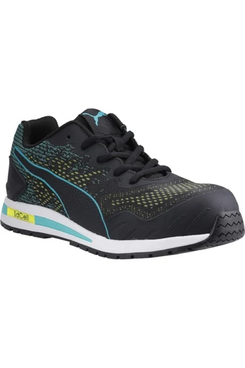 Vivid Green Heart Womens Trainers - Black/Blue