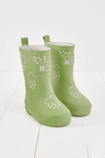Kids Colour Changing Winter Wellies - Green