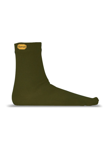 Five Toe Wool Blend Crew Women's Socks - Military Green