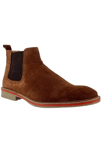 Mens Leather Gusset Boots - Brown