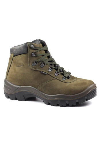 Glencoe Mens Waterproof Walking Boot - Green Nubuck Leather