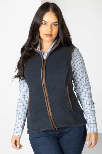 Huggate Ladies Premium Fleece Waistcoat - Marl Navy