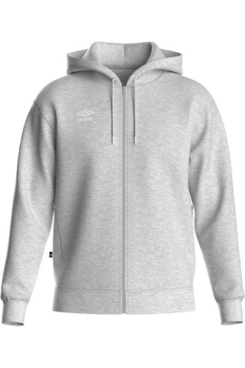 Club Leisure Mens Full Zip Hoodie - Grey Marl/White