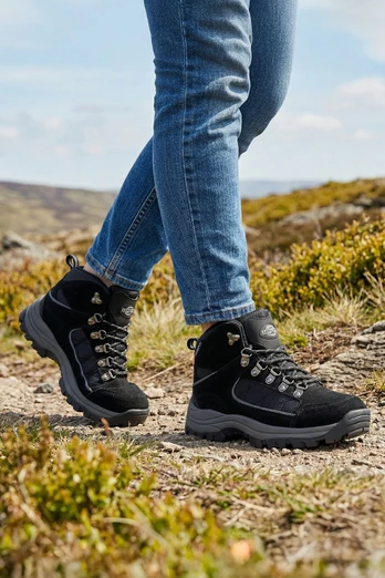Victoria Womens Leather Waterproof Walking Boots - Black