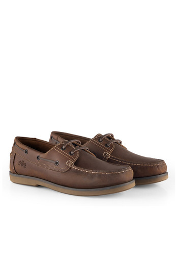 Hector Mens Premium Leather Boat Shoes - Tan
