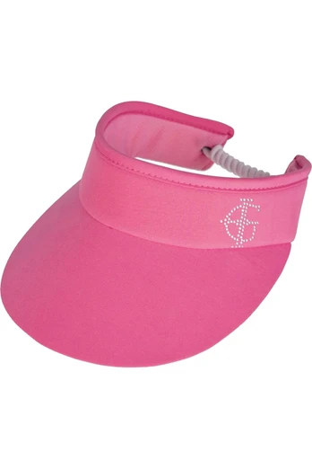 Womens Logo Diamante Sun Visor - Pink