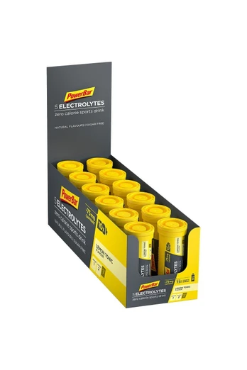 5 Electrolytes Sports Drink 120 Tablets (10 Tubes) - Lemon Tonic (Caffeine)
