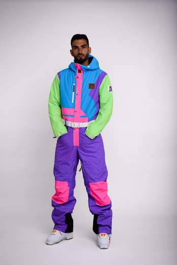 Powder Hound Mens Ski Suit - Purple/Blue/Green