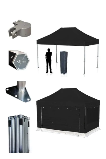 Protex50 4.5m x 3m Gazebo - BLACK