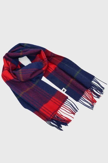Fell Check Woollen Scarf - Red