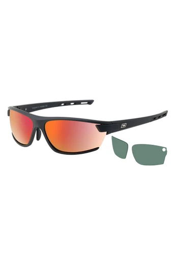 Evolve X2 Unisex Sport Sunglasses - Black/Red Fusion Mirror