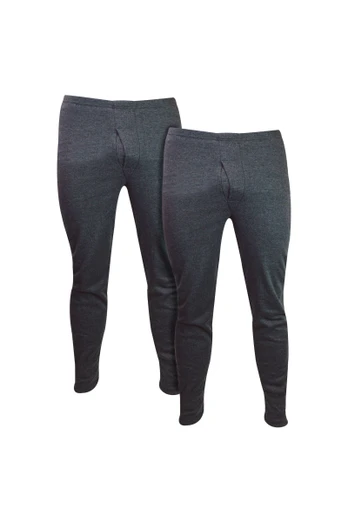 2 Pack Mens Thermal Long Johns for Winter - Grey