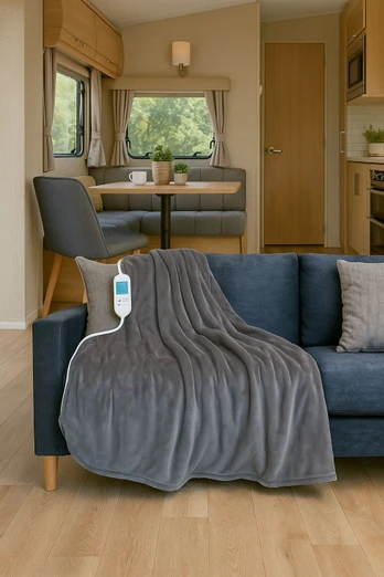 Electric Heated Blanket for Caravan Motorhome - Grey
