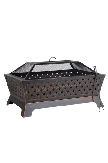 Rectangular Fire Pit - Antique Bronze Effect