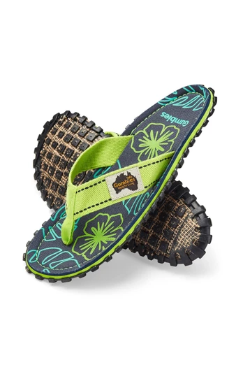 Women's - Islander Flip-Flops - Lime Hibiscus