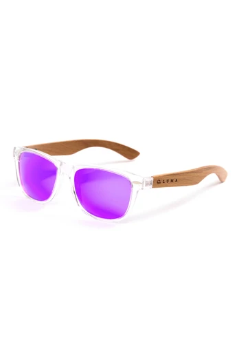 Wistmans Polarised Wood Wayfarer Unisex Sunglasses - Purple