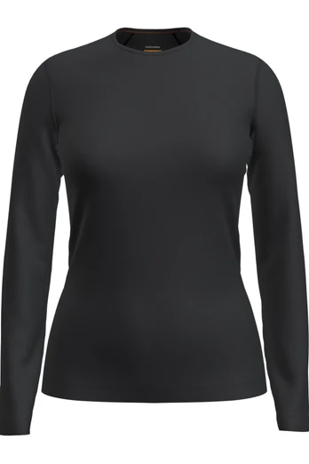 Merino Wool 260 Womens Long Sleeve Crew Base Layer - Black