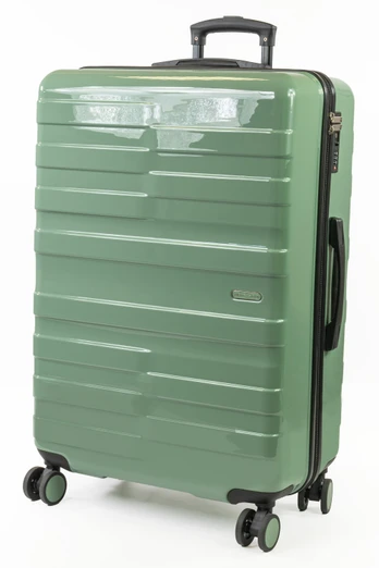 Provence Hold Suitcases Hard 8 Wheel TSA Luggage - Green