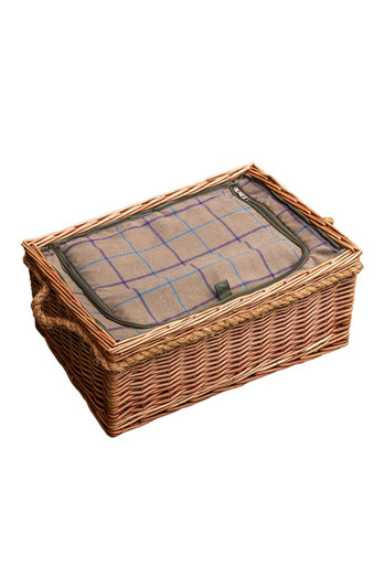 Cheltenham Wicker Picnic Basket with Fitted Cooler - Green