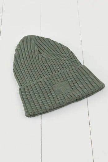 Kids Chunky Knit Beanie Hat - Khaki