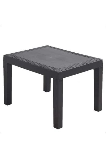 Plastic Rattan Garden Camping Outdoor Coffee Table - Anthracite Dark Grey
