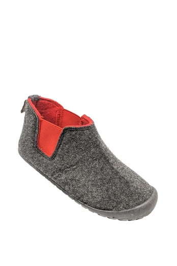 Brumby Womens Slipper Boots - Charcoal/Red