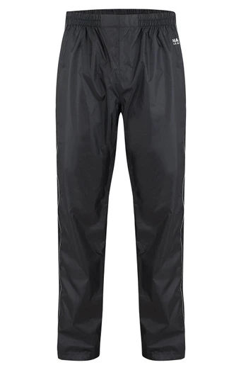 Unisex Packable Full Zip Waterproof Overtrousers - Black