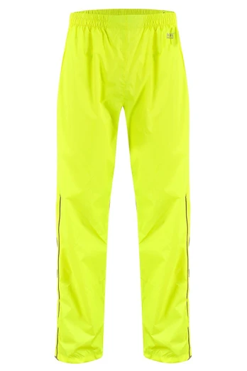 Unisex Packable Full Zip Waterproof Overtrousers - Neon Yellow