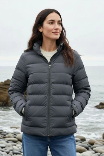Women's Recovered Puffer Jacket - Slate Grey