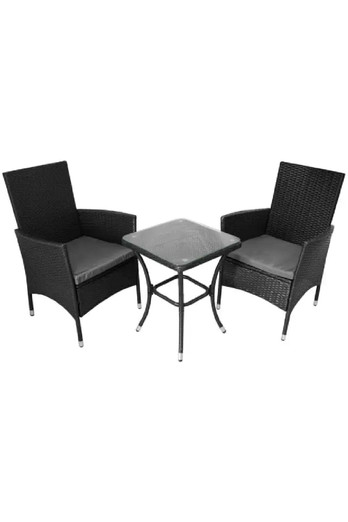 Rattan Bistro Set - Black