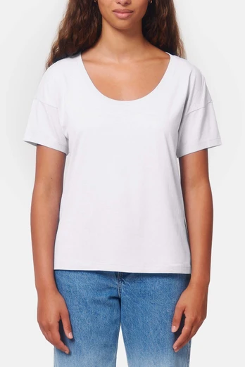 Womens 100% Organic Cotton Scoop Neck T-Shirt - White