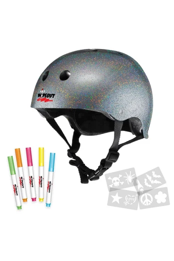 Dry Erase Kids Bike Helmet - Silver
