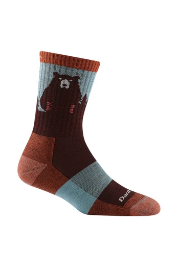 Ladies Novelty Bear Patterned Hiking Merino Socks - Red