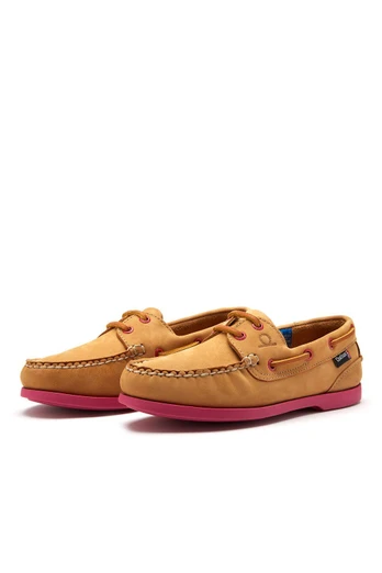 Pippa II G2 Womens Leather Boat Shoes - Tan/Pink