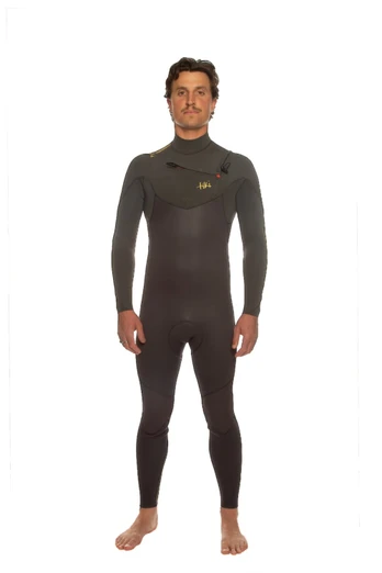 Mens Tech 3/2 GBS Wetsuit With Chest Zip - Grey/Gold
