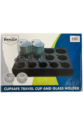 CupSafe Camping Travel Cup & Glass Holder - Foam Cup Holder Black