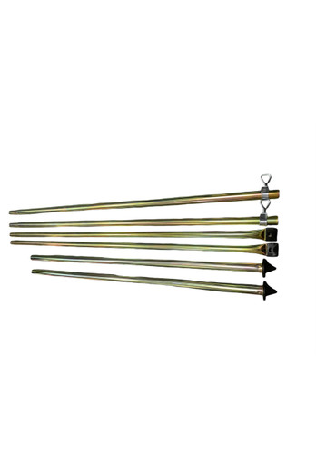 2 x Caravan Awning Rear Upright Poles - Metallic