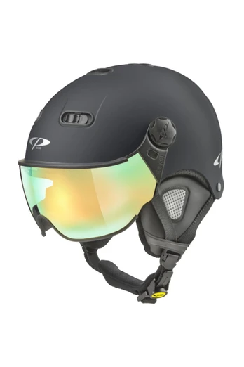 Carachillo XS Kids Helmet with Mirror Visor - Black Soft/Black/Flash Gold