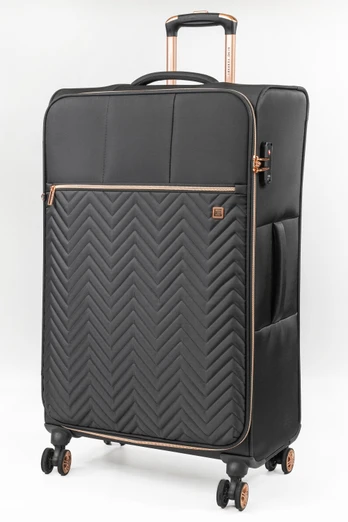 Biella Soft Shell Suitcase Lightweight Luggage - Black