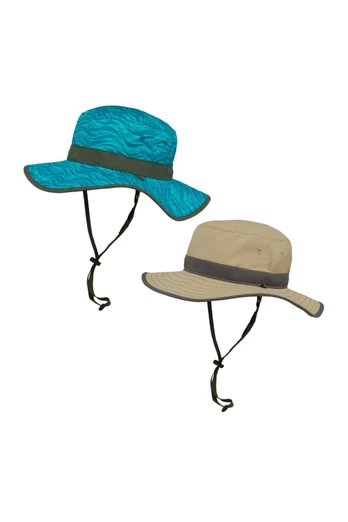 Clear Creek Boonie Kids Reversible UPF 50+ Sun Hat - Rolling Wave/Tan