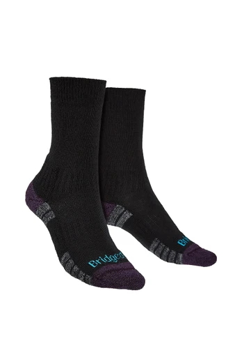 Womens Lightweight Merino Hiking Socks - Black/Purple