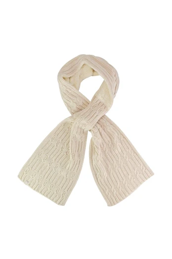 Womens Luxury Fleece Winter Scarf - Cream