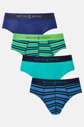 Mens Four-Pack Bamboo Briefs - Electric Lime