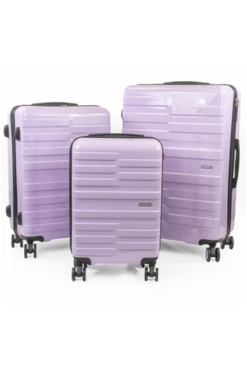 Provence Suitcases Hard 8 Wheel 3pc Luggage Set - Purple