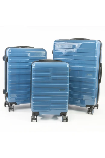 Provence Suitcases Hard 8 Wheel 3pc Luggage Set - Blue