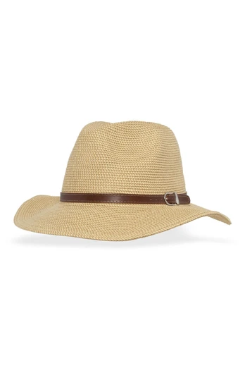 Coronado Women's UPF 50+ Floppy-brimmed Fedora Hat - Natural